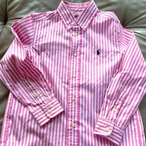 Ralph Lauren pink striped button up size 6